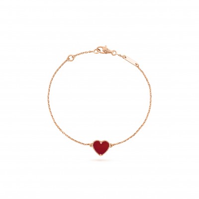 VAN CLEEF ARPELS SWEET ALHAMBRA HEART BRACELET - ROSE GOLD, CARNELIAN VCARN59L00